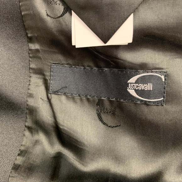 JUST CAVALLI Black Cotton Blend Single Breasted Tuxedo - Picture 9 of 16